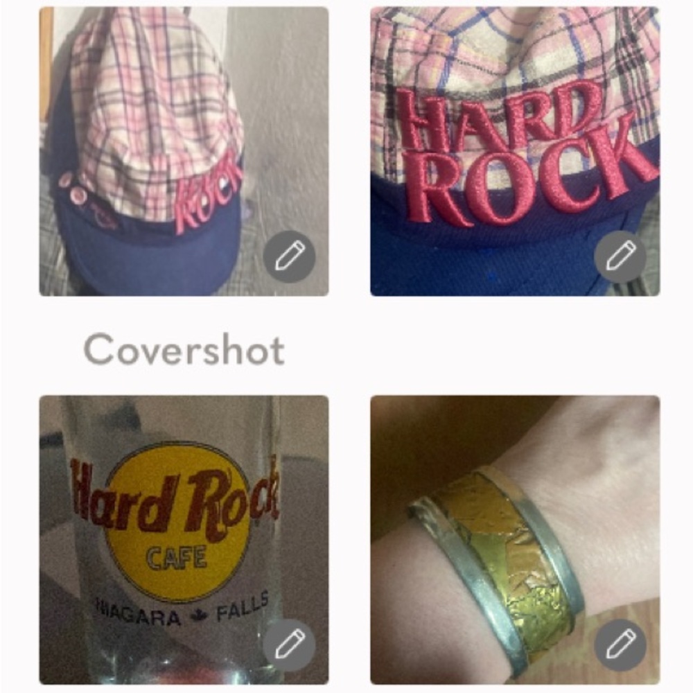HARD ROCK Cap S-M💙🧢+Shot Glass+Cuff Bracelet 2.5wX2”d